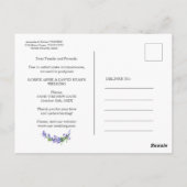 Verander de datum Lavendel Bloemige Huwelijk Uitge Briefkaart (Achterkant)