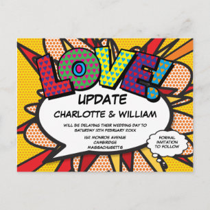Verander de datum LOVE Uitgesteld Modern Briefkaart