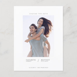 Verander de datum minimalistische aangepaste fotot aankondigingskaart