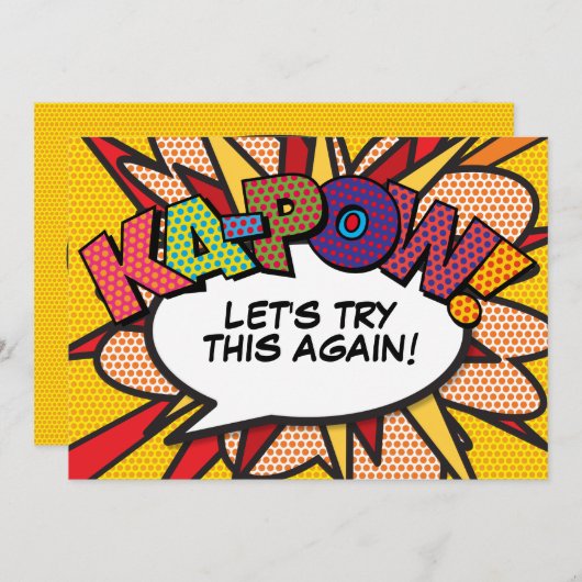 Verander de datum Modern Fun Comic Book Pop Art Kaart (Voorkant / Achterkant)