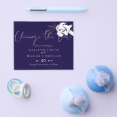 Verander de datum Navy Blue Wit Goud BUDGET Flyer (Enkel)