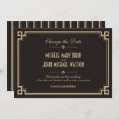 Verander de Datum Retro Lijst Art Deco Dark Kaart (Voorkant / Achterkant)