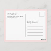 Verander De Datum Roze Bloem Goud Schrift Briefkaart (Achterkant)