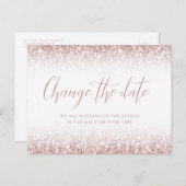 Verander de datum roze glitter vleermuis mitswa ui briefkaart (Voorkant / Achterkant)