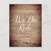 Verander de datum Rustic We Do Redo Uitgesteld Briefkaart (Voorkant)