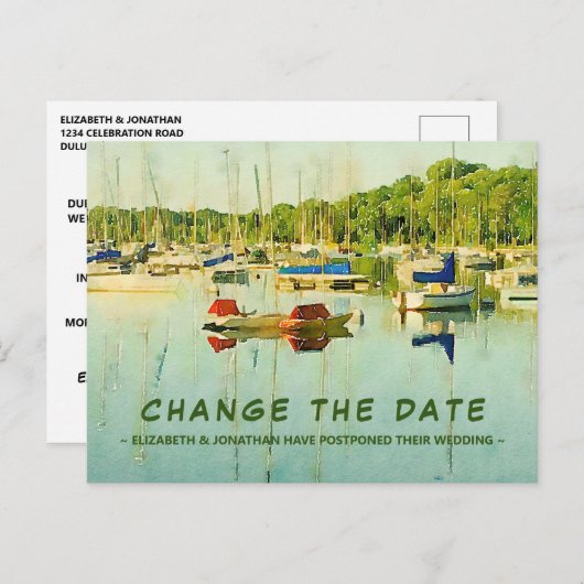 Verander de Datum Sailboten op het Briefkaart van  (Voorkant / Achterkant)