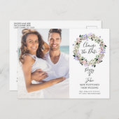 Verander de datum script foto uitgestelde bruiloft briefkaart (Voorkant / Achterkant)