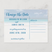 Verander de datum strand thema bewaar de datum aankondigingskaart (Achterkant)