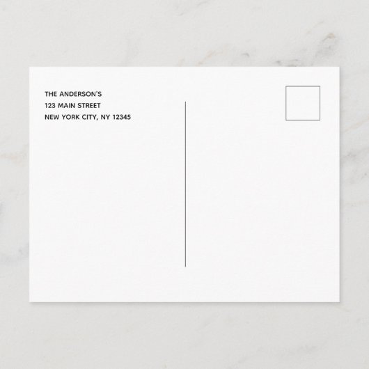 Verander de datum Tropische Uitgestelde Marine Bla Aankondigingskaart (Achterkant)