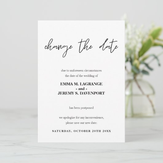 Verander de datum trouwaankondiging save the date (Staand voorkant)