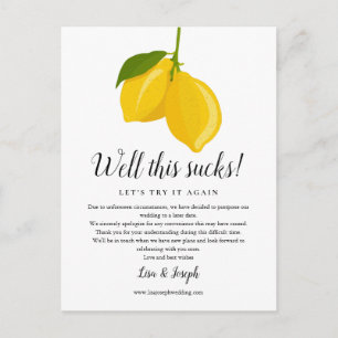 Verander de datum Uitgesteld Geannuleerd Citroenen Briefkaart