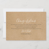 Verander de Datum Uitgesteld Geannuleerd Rustiek B Save The Date (Achterkant)