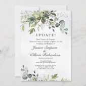 Verander de Datum Uitgestelde Elegant Eucalyptus Kaart (Voorkant)
