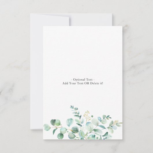 Verander de Datum Uitgestelde Elegant Eucalyptus Kaart (Achterkant)