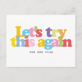 Verander de datum uitgestelde evenement Kleurig Aankondigingskaart (Voorkant)