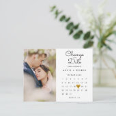 Verander de Datum Uitgestelde Foto van de Kalender Aankondigingskaart (Staand voorkant)