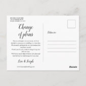 Verander de Datum Uitgestelde Geannuleerde Gebeurt Briefkaart (Achterkant)