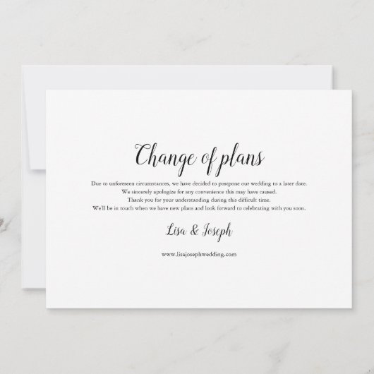 Verander de Datum Uitgestelde Geannuleerde Gebeurt Kaart (Achterkant)