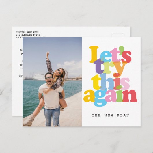 Verander De Datum Uitgestelde Gebeurtenis Kleurrij Briefkaart (Voorkant / Achterkant)