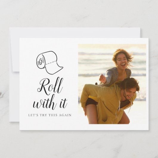 Verander de datum Uitgestelde trouwfoto Save The Date (Voorkant)