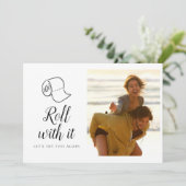 Verander de datum Uitgestelde trouwfoto Save The Date (Staand voorkant)