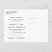 Verander de datum uitgestelde trouwfoto sparen dat aankondigingskaart (Achterkant)