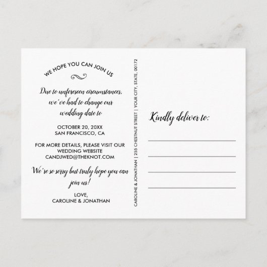 Verander de Datum Uitgestelde Weddenschap 4 Foto C Briefkaart (Achterkant)