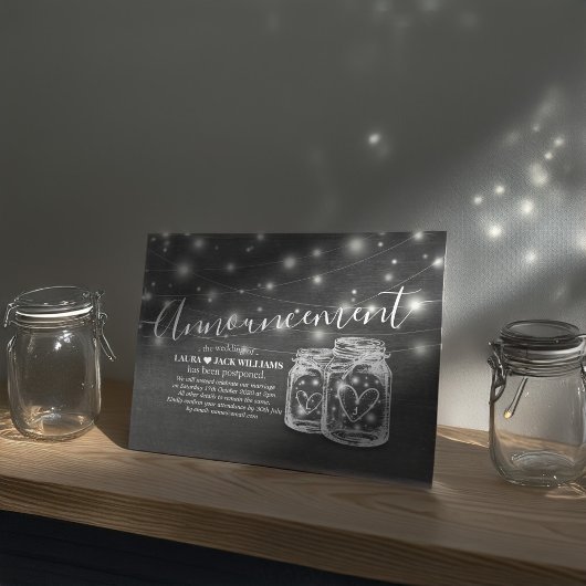 Verander de Datum van het huwelijk Uitstel Mason J Aankondigingskaart