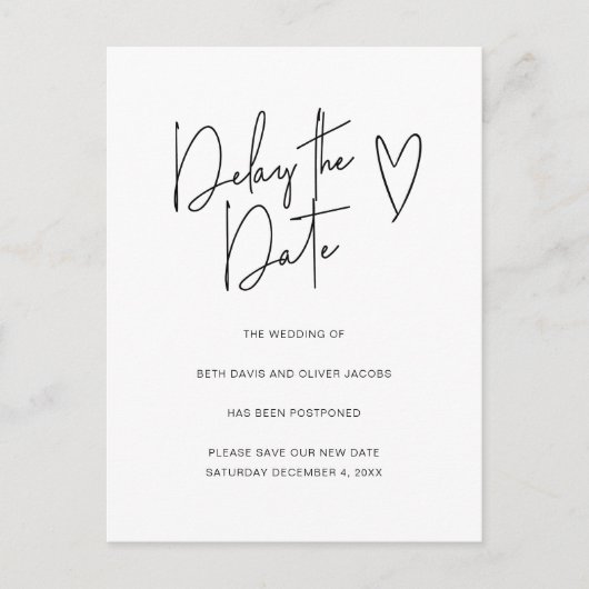 Verander de datum van planningswijziging Eenvoudig Aankondigingskaart (Voorkant)