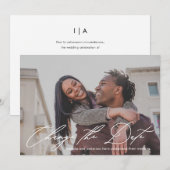 Verander de datum Verplaats de bruiloft Calligrafi Aankondiging (Voorkant / Achterkant)