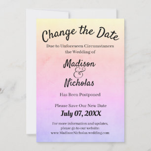 Verander de Datum Weddenschap Uitgesteld Roze Gede Save The Date