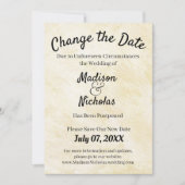 Verander de Datum Wedding Postponed Beige Parchmen Save The Date (Voorkant)