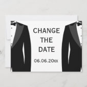 Verander de Datum zwarte en witte homobijn Save The Date (Voorkant)