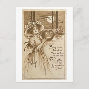 Verander de Halloween Ghosts weg Vintage Briefkaart
