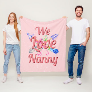 Verander de naam Boho Arrows Flowers We Love NANNA Fleece Deken