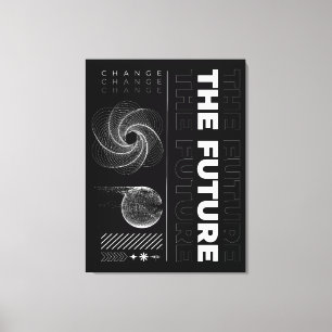 Verander de Toekomst Abstracte Typografie Canvas Afdruk