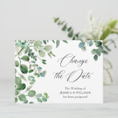 Verander de uitgestelde datum Eucalyptus Aquarel Kaart (Staand voorkant)