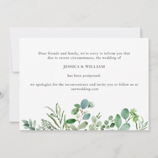 Verander de uitgestelde datum Eucalyptus Waterverf Kaart (Achterkant)