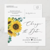 Verander de uitgestelde datum Eucalyptus Zonnebloe Briefkaart (Voorkant / Achterkant)