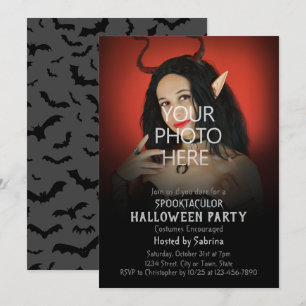 Verander foto Afbeelding Halloween Kostuum Party Kaart