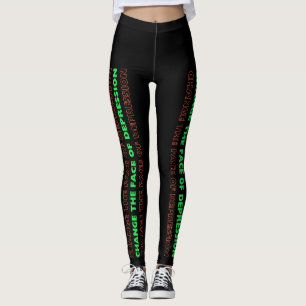 Verander het gezicht van Depressie Groen en Sinaas Leggings