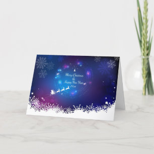 Verander het Jaar van de Kerst Sinterklank Blauw Feestdagen Kaart