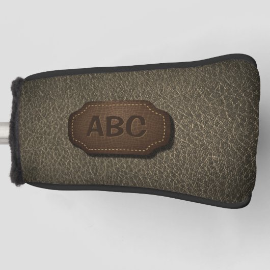 Verander Initiaal, leder leder in lederen badge Ki Golfheadcover (Voorkant)