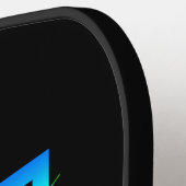 Verander Initiaal. Naam Blauw groene vierkantjes z Pickleball Paddle (Links Detail)