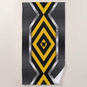 Verander Initiaal Safety Yellow Black Silver Arrow Strandlaken (Voorkant)