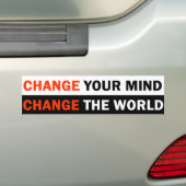 Verander je geest/verander de wereld bumpersticker (Op auto)