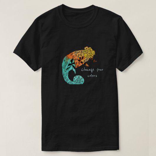Verander je kleurenslogan Chameleon reptile art T-shirt (Design voorkant)
