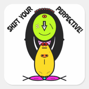 Verander Je Standpunt Grappige Aap Cartoon Spreuk Vierkante Sticker
