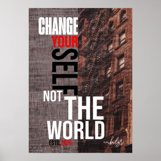 Verander je zelf niet de wereld afstuderen posters (Voorkant)