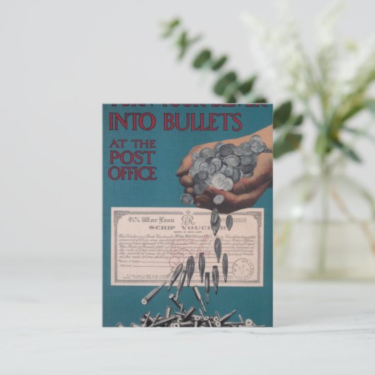 Verander je zilver in kogels at_Propaganda Poster Briefkaart (Staand voorkant)